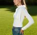 Elegant Off-Shoulder Long Sleeve T-Shirt High Neck Slim Fit Trendy Inner Layer Top for Women Sexy Ribbons Design New Style 2025_ecoleips.com