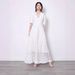 Elegant V Neck White Lace Long Dress Temperament Commute Floral Evening Party Gown Formal Dinner Dress_ecoleips.com