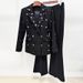 Elegant Rhinestone Embellished Slim Fit Blazer & Pants Suit Set For Women - Formal & Party Wear Two-Piece Outfit_ecoleips.com