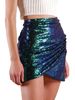 Fashion Women's Short Pleated Hem Bodycon Sequin Beaded Pencil Mini Skirt_ecoleips.com