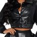 Autumn Women's Leather Wallet Urban Fashion Front Opening Lapel Single Breasted Skirt Suit Set_ecoleips.com