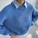 "Women's Oversized Thick Knit Sweater Winter Casual Round Neck Long Sleeve Pullover Soft Acrylic Blend Solid Color Loose Fit"_ecoleips.com