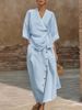 Women's Clothing Women's Casual Loose Dress Two Piece Set Solid Color Spring Summer For Formal & Casual For Women_ecoleips.com