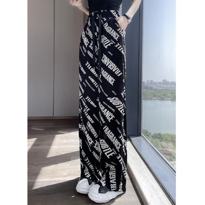 Women's Casual Digital Print Straight Leg Trousers High Street Style Summer 2026 Men's Sports Couple Versatile New Fashion_ecoleips.com