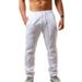 Summer Men's Hip Hop Loose Casual Sports Pants Breathable Cotton Linen Blend Fashionable Streetwear for European And American Styles_ecoleips.com