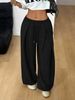 Y2K American Style Street Style Sweatpants Women's High Waist Loose Pleated Wide Leg Casual Sports Pants_ecoleips.com