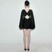 Summer New Arrival Women's Elegant Sexy Satin Back Hollow out Long Sleeve Dress European American High End Cross Border 2025_ecoleips.com