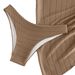 Women's Three Piece Bikini Set Tie-Up One Piece Swimsuit With Sunshade Skirt Sexy Vacation Swimwear_ecoleips.com