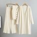 Women's Knitted Three Piece Suit Sleeveless Vest Sweater Cardigan Pants Set Spring Autumn Temperament_ecoleips.com