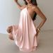 Fashion High Street Chiffon Women's Short Dress New Summer Backless Guest Dresses Pink Gentle Off Shoulder Cocktail Party Dress_ecoleips.com