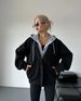 Women's Clothing Hooded Sweatshirt Casual Sports Loose Zipper Cardigan Zip-Up Hoodie Casual Loose Fit Pullover Jacket With Fake Two-Piece Design_ecoleips.com