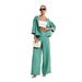 Effortless Elegance Two-Piece Set – Women's Breathable Knit Cardigan & Flowy Wide-Leg Pants (S-XXL) | Versatile Spring/Summer Outfit_ecoleips.com