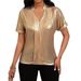 Women's Clothing Solid Color Fashion Short Sleeved Women's Shirt_ecoleips.com