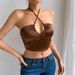 Fresh Women's New Solid Color Sexy Hot Girl Short Crop Top French Style Strap Vest_ecoleips.com
