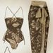 Women's Elegant Two-Piece Swimsuit Set American Style Beach Dress High-End Design_ecoleips.com