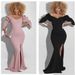 women's banquet evening dress elegant long one-shoulder fishtail host dress long dress_ecoleips.com