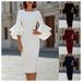 Elegant Bodycon Dress for Women with Flutter Sleeves Night out Cocktail Party Women's Fashion_ecoleips.com