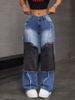 Women's Clothing Patchwork Patchwork Denim High Waist Tight Hip Raw Edge Women's Straight Denim_ecoleips.com