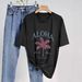 Women's Casual Sports Top American Style Multi Color Round Neck Short Sleeve Simple Fashionable Solid Loose Printed T-Shirt_ecoleips.com