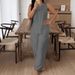 Women's Fashion Comfortable Loose Top Wide Leg Pants Cotton Linen Set Casual Clothing_ecoleips.com