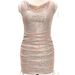 Cross-Border Hot-Selling Spicy Girl V-Neck Sequin Strap European And American Sexy Nightclub Party Tight Pleated Bodycon_ecoleips.com