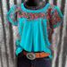 Women's Clothing Summer Women's Round Neck Fashion Printed Loose Short Sleeve T Shirt_ecoleips.com