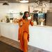 Women's V-Neck Ribbed Two-Piece Set Casual Long Sleeve Top Irregular Hem Pants White Greyish Black Orange Apricot Pink S XXL_ecoleips.com