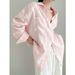 French-style Elegant And Youthful Pink Linen Sunscreen Long-sleeve Shirt For Women, Summer Thin Cotton-linen Lightweight_ecoleips.com