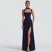 Women's Clothing Slim Solid Color Slit Ribbon Dress Fashion Temperament Suspender Winter New Clothing_ecoleips.com