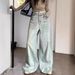 American-style Design Loose Wide-leg Jeans For Women, New Autumn Collection, High-waisted, Slimming, Versatile, Drapey,_ecoleips.com