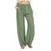 Suitable For All Seasons 2025 Plus Size Women's Elastic Waist Long Linen Casual Loose Wide Leg Pants_ecoleips.com