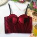 Women's Clothing Velvet Suspenders Outer Wear Fishbone Bra Solid Color Korean Velvet With Steel Ring Body Shaping Vest Short Style Versatile Tube Top_ecoleips.com
