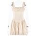 Fashion Women Square Neck Sleeveless Slip Dress Sexy Elegant Patchwork Open Back Slim Short Party Mini Dress_ecoleips.com