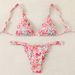 Women's Clothing new floral lace up bikini swimsuit women's three point bikini beach hot spring swimsuit_ecoleips.com