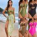 Women's Clothing New Style Bright Solid Color One Piece Swimsuit Hot Style Beaded Swimsuit Drawstring One Piece Swimsuit Suit_ecoleips.com
