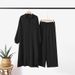 Verve Muslim Women's Clothing Two-Piece Spring Autumn New Sleeve Shirt And Long Pants Set_ecoleips.com