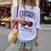 Women's Clothing Summer Women's T-Shirt Loose Short Sleeve Round Neck Niche Letter Cherry Print Style Top_ecoleips.com