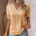 Independent Station Cross-Border Trade 2023 Summer New Fashion Hollow Short Sleeve European And American Women's_ecoleips.com