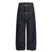 Women's Double Waistband Studded Patchwork Jeans England Style Fashion Denim Regular Fit For Spring/Autumn Summer_ecoleips.com