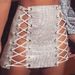New Women's Full Diamond Lace-up Patchwork Sexy Nightclub Rhinestone Skirt For Women_ecoleips.com