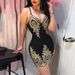 Foreign Trade European And American Bodycon Dress With Straps, Women's Clothing, Lace Sexy V-neck Tight-fitting_ecoleips.com