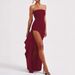 Summer Sexy Tube Top Long Skirt For Women High Slit Solid Color Pleated Dress Style Fashionable_ecoleips.com
