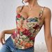 Women's Retro Floral Slim Fit Camisole French Vest Bustier Sexy Fishbone Bra European Top For Spring/Autumn Summer_ecoleips.com