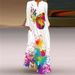 Aria Basics Aria Basics 2026 European And American New Style Women's Vintage Butterfly Print V-neck Long Sleeve Pocketed Summer Dress_ecoleips.com