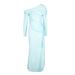 AD552 European And American 2025 Autumn New Solid Color Sexy Elegant Off-Shoulder Slim Fit Bodycon Slit Long Sleeve_ecoleips.com