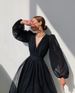 Women's Clothing Temperament Lady Puff Sleeve Polka Dot Swing Dress_ecoleips.com