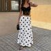 Women's Clothing Polka Dot High-Waisted Full Skirt Spring/Summer American French Resort Style_ecoleips.com