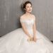 【Light Forest Style Wedding Dress】2025 Off The Shoulder Floor Length Korean Style Dreamy Slimming Simple Maternity Wedding Dress_ecoleips.com