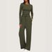 Women's Asymmetrical Design Casual Suit Long Sleeved Wide Leg Pants Multi Occupation Sportswear Spring Autumn_ecoleips.com
