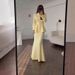 Modest Abaya Dress Women's Retro Elegant Long Dress Set Soft Solid Color Comfortable Temperament Spring Long Sleeves Polyester_ecoleips.com